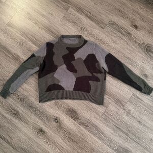 Wooden Ships Grey Camo Pullover Sweater
